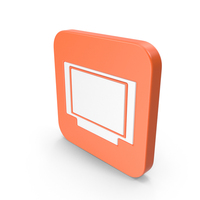 Orange Square Television Icon PNG & PSD Images