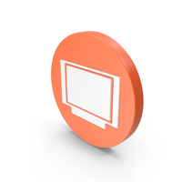 Orange & White Round Television Icon PNG & PSD Images