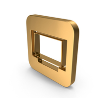 Gold Square Television Icon PNG & PSD Images