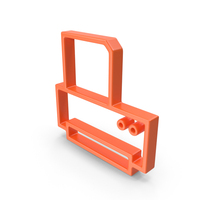 Orange Printer Outline Icon PNG & PSD Images