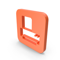 Orange Square Printer Icon PNG & PSD Images