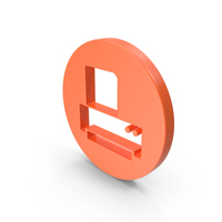 Orange Round Printer Icon PNG & PSD Images