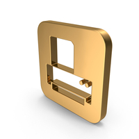 Gold Square Printer Icon PNG & PSD Images