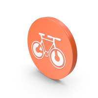 Orange & White Round Bicycle Icon PNG & PSD Images