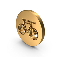 Gold Round Bicycle Icon PNG & PSD Images