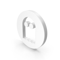 White Round Ghost Icon PNG & PSD Images