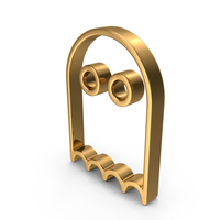Gold Ghost Outline Icon PNG & PSD Images