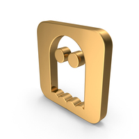 Gold Square Ghost Icon PNG & PSD Images