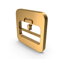 Gold Square Suitcase Icon PNG & PSD Images