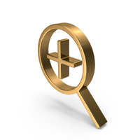 Gold Zoom In Icon PNG & PSD Images