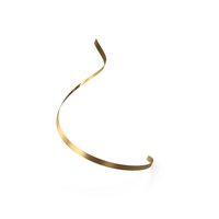 Gold Curly Ribbon PNG & PSD Images