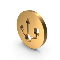 Gold USB Icon PNG & PSD Images