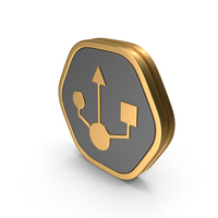Hexagonal USB Icon PNG & PSD Images