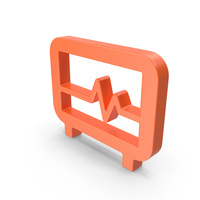 Orange Heart Rate Monitor Icon PNG & PSD Images