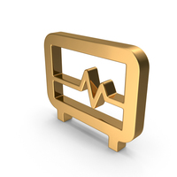 Gold Heart Rate Monitor Icon PNG & PSD Images