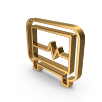 Gold Heart Rate Monitor Icon PNG & PSD Images