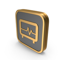 Square Heart Rate Monitor Icon PNG & PSD Images