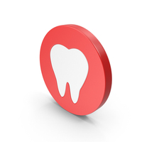 Red & White Round Tooth Icon PNG & PSD Images