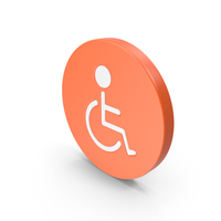 Orange & White Round Wheelchair Icon PNG & PSD Images