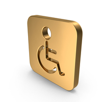 Gold Wheelchair Icon PNG & PSD Images
