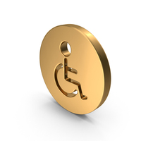 Gold Wheelchair Icon PNG & PSD Images