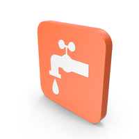 Orange & White Square Faucet Icon PNG & PSD Images