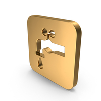 Gold Square Faucet Icon PNG & PSD Images