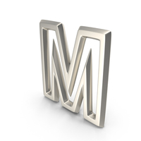 Silver Outline Letter M PNG & PSD Images