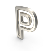 Silver Outline Letter P PNG & PSD Images
