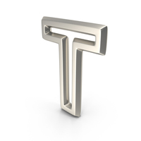 Silver Outline Letter T PNG & PSD Images