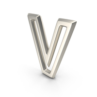 Silver Outline Letter V PNG & PSD Images