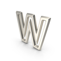 Silver Outline Letter W PNG & PSD Images