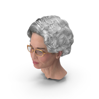 Asian Grandma Head Wearing Glasses PNG & PSD Images