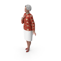 Asian Grandma Traditional Dress Standing PNG & PSD Images