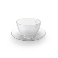 Clear Glass Tea Cup With Plate Empty PNG & PSD Images