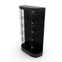 Curved Wall Display Case Black PNG & PSD Images