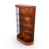 Curved Wall Display Case Brown PNG & PSD Images