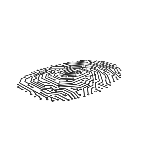 Electronic Fingerprint Black PNG & PSD Images
