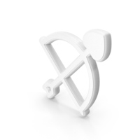White Cupid Bow & Arrow Symbol PNG & PSD Images