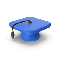 Blue Cartoony Graduation Hat PNG & PSD Images