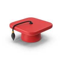 Red Cartoony Graduation Hat PNG & PSD Images
