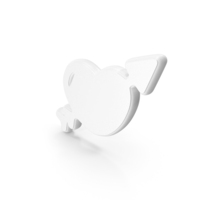Wedding Heart With Arrow Symbol White PNG & PSD Images