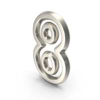 Silver Outline Number 8 PNG & PSD Images