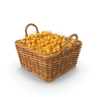 Yellow Cherries In Basket PNG & PSD Images