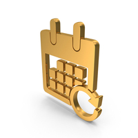 Calendar Refresh Icon Gold PNG & PSD Images