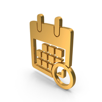 Calendar Time Icon Gold PNG & PSD Images