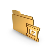 Film Video in Folder Icon Gold PNG & PSD Images