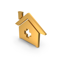 Gold Add Home Icon PNG & PSD Images