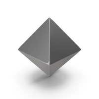Silver Octahedron Geometric Shape PNG & PSD Images