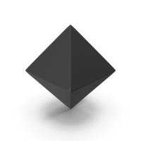 Black Octahedron Geometric Shape PNG & PSD Images
